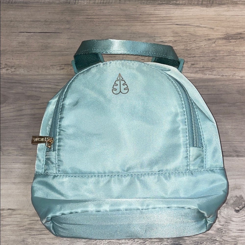 Biossance women’s mini backpack purse bag green light travel Athlesiure nwot